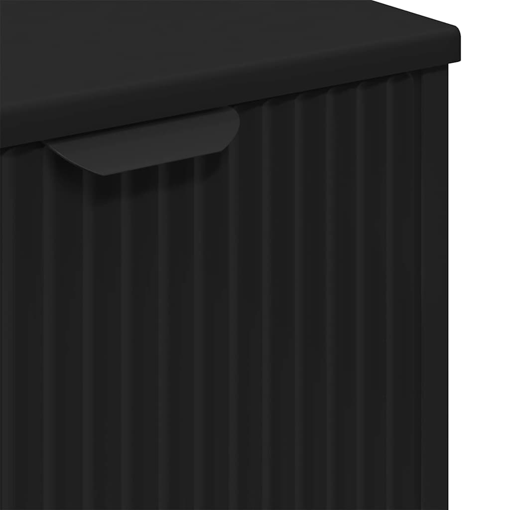 Baderomsinnredningssett 3 pcs Svart Ingeniørtre og metall