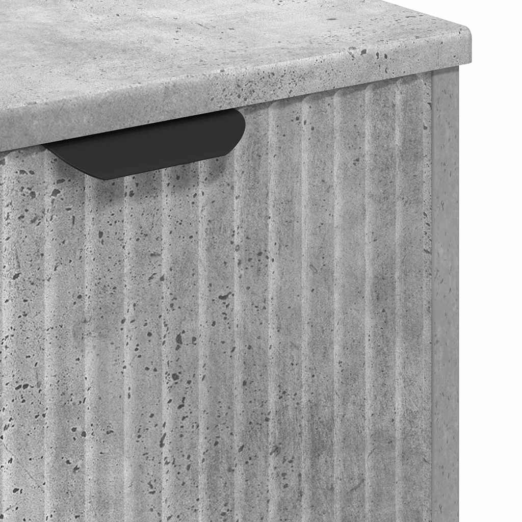 Baderomsinnredningssett med dør 3 pcs Betonggrå Konstruert tre