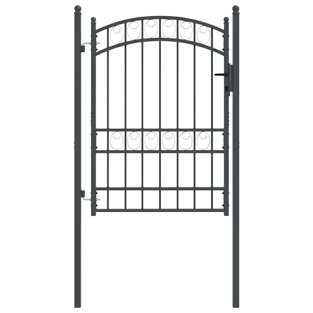 Gjerdeport EMMEN 170 x 100 cm Pulverlakkert stål Grå Låsbar
