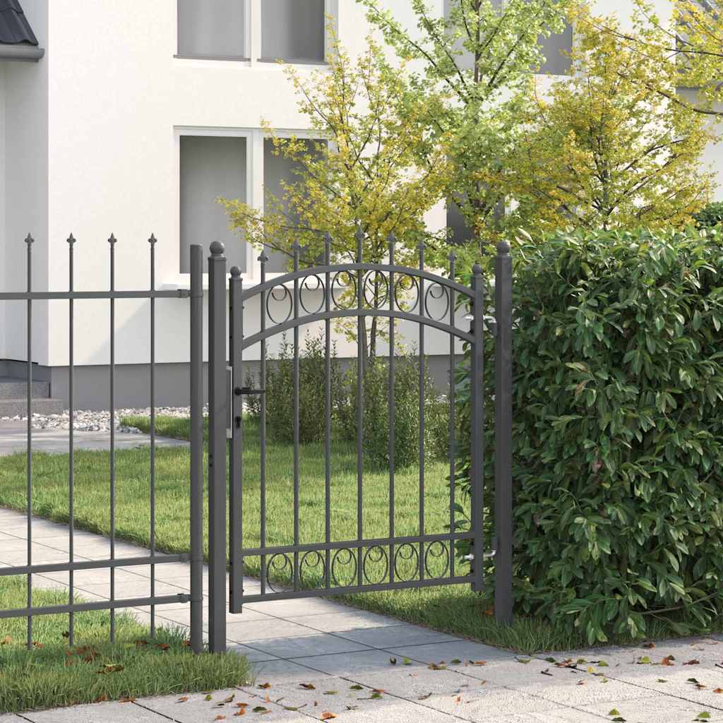 Gjerdeport med spisser EMMEN 125 x 100 cm Pulverlakkert stål