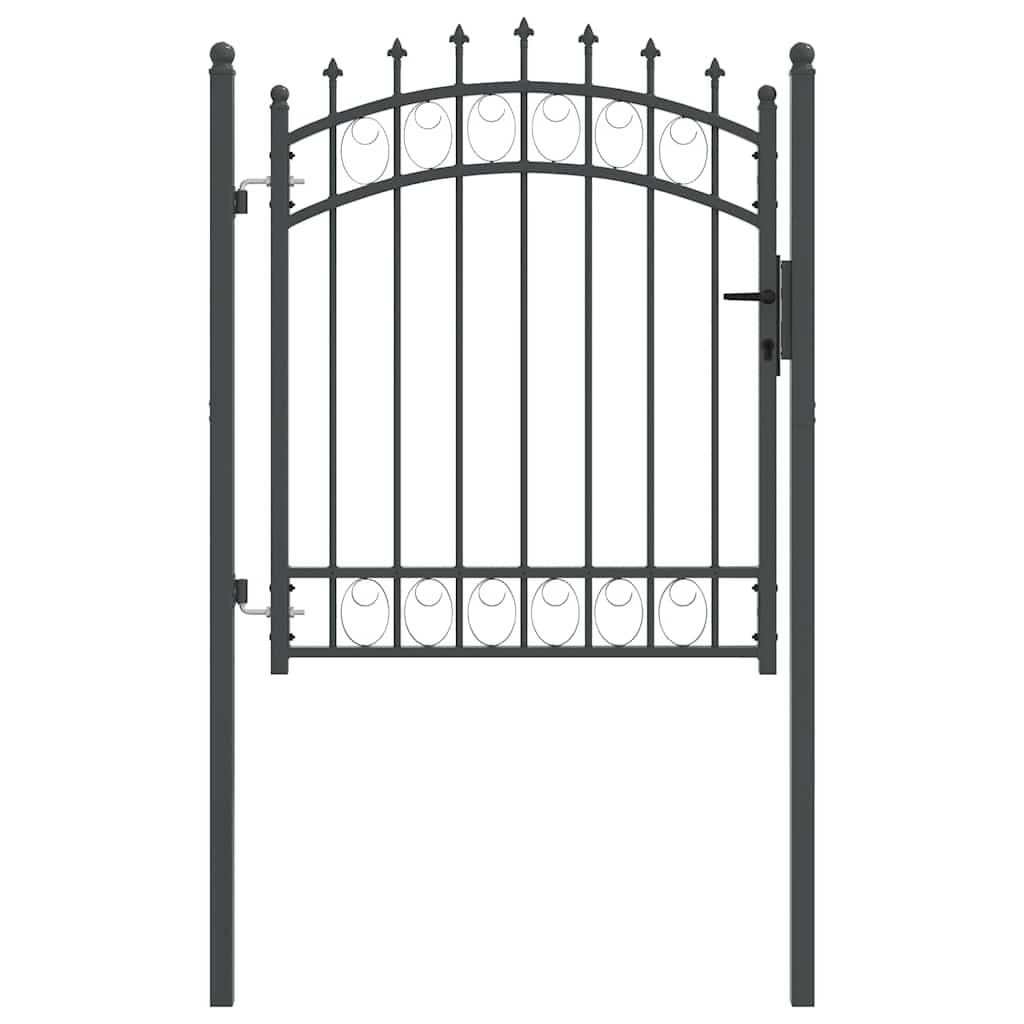 Gjerdeport med spisser EMMEN 125 x 100 cm Pulverlakkert stål