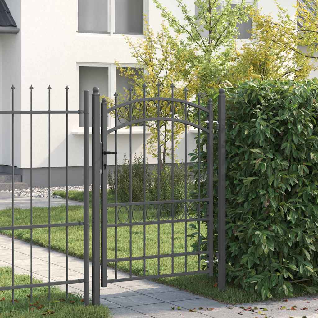 Gjerdeport med spisser EMMEN 170 x 100 cm Pulverlakkert stål
