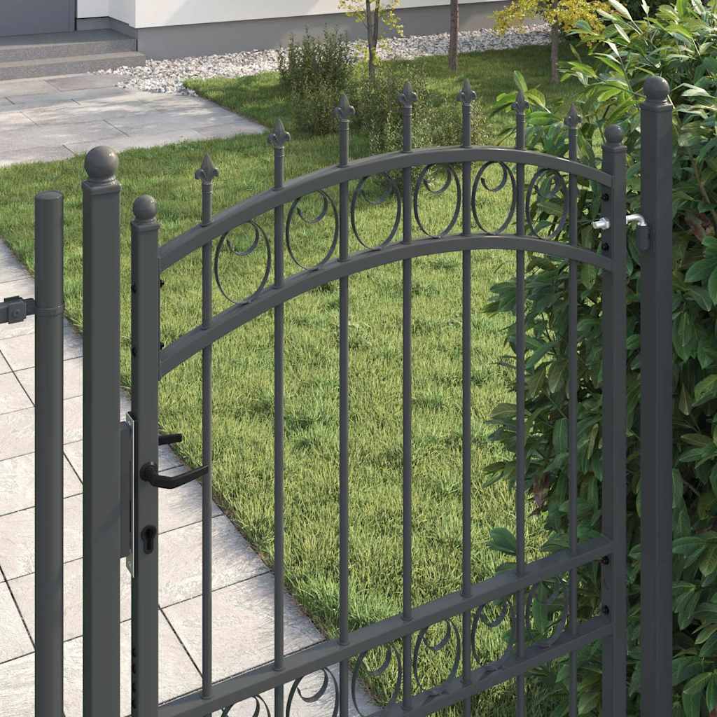 Gjerdeport med spisser EMMEN 200 x 100 cm Pulverlakkert stål