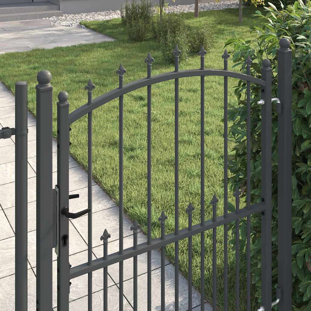Gjerdeport med spisser EMMEN 150 x 100 cm Pulverlakkert stål