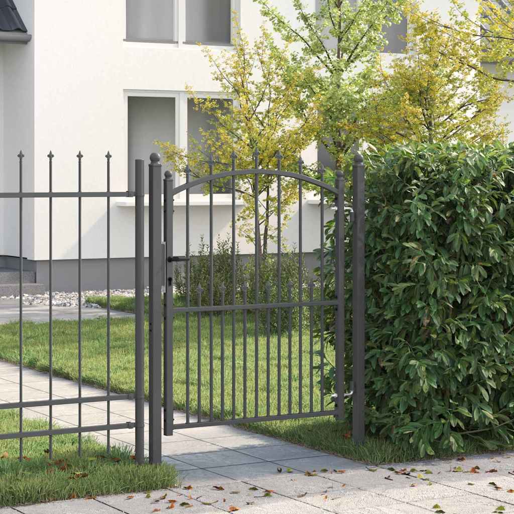 Gjerdeport med spisser EMMEN 150 x 100 cm Pulverlakkert stål
