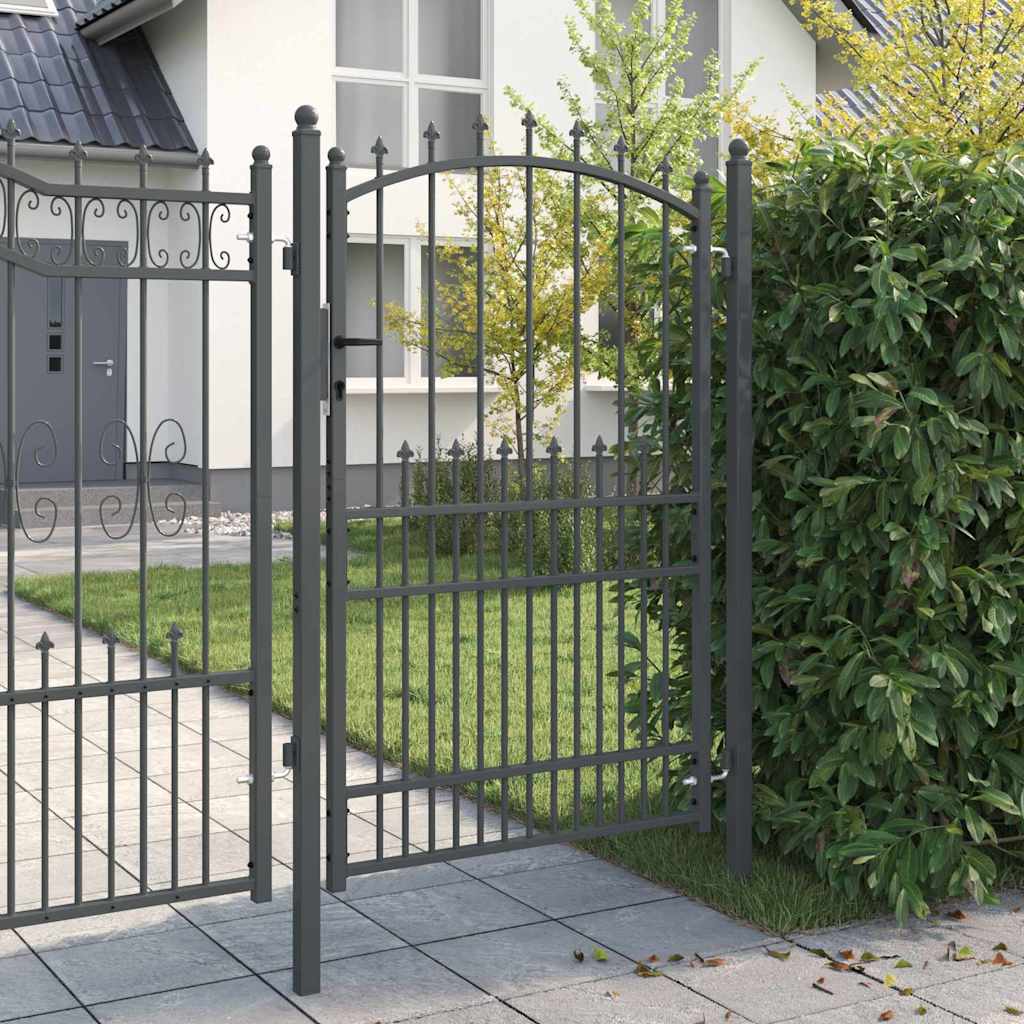 Gjerdeport med spisser EMMEN 200 x 100 cm Pulverlakkert stål