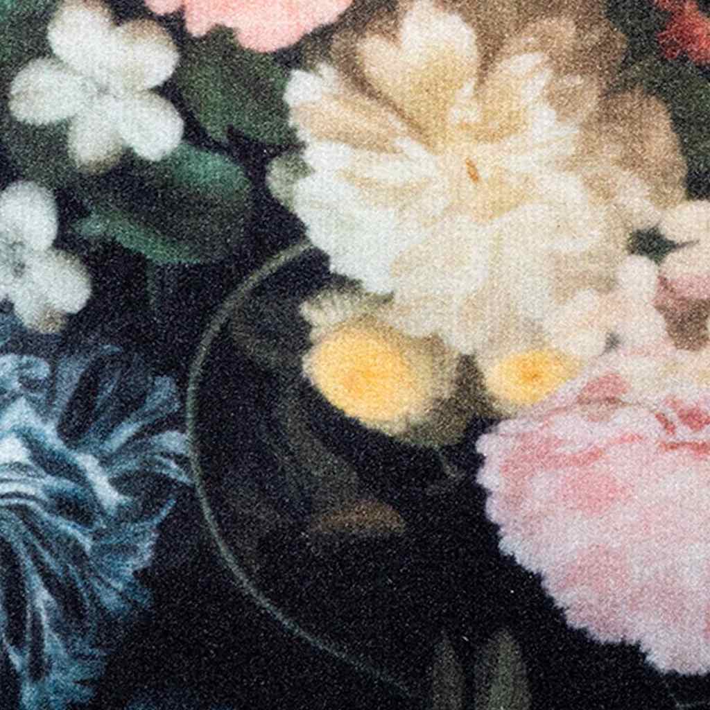 Kjøkken teppe Svart 180 x 60 cm Fløyel