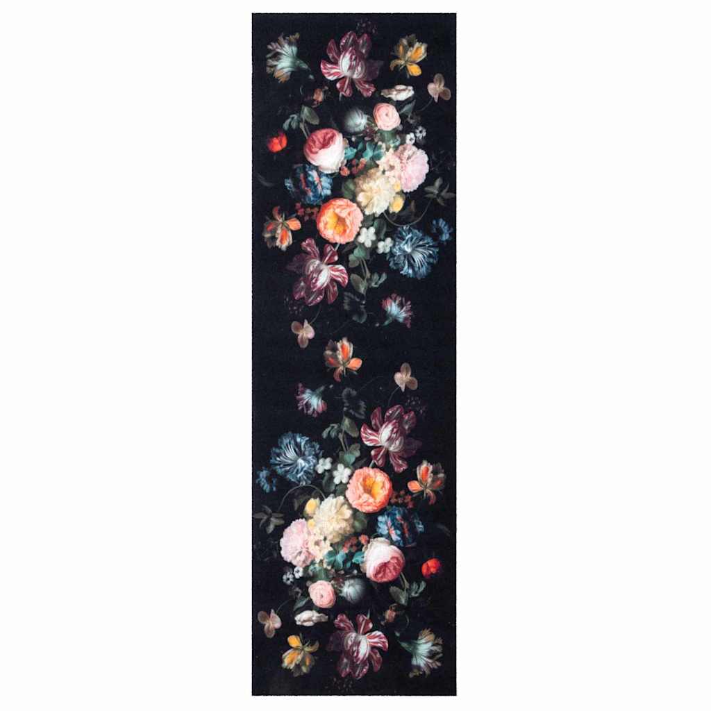 Kjøkken teppe Svart 300 x 60 cm Fløyel