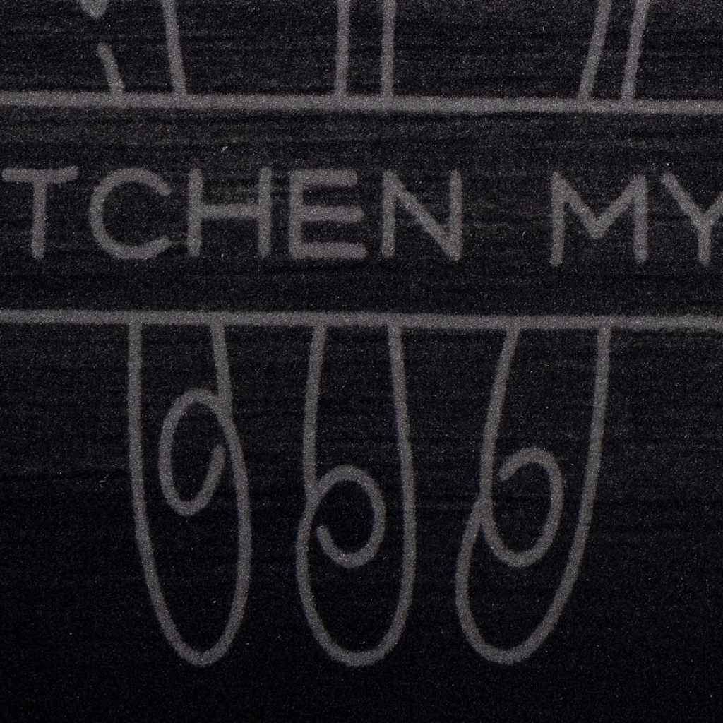 Kjøkken teppe Bestikk Svart 300 x 60 cm Fløyel