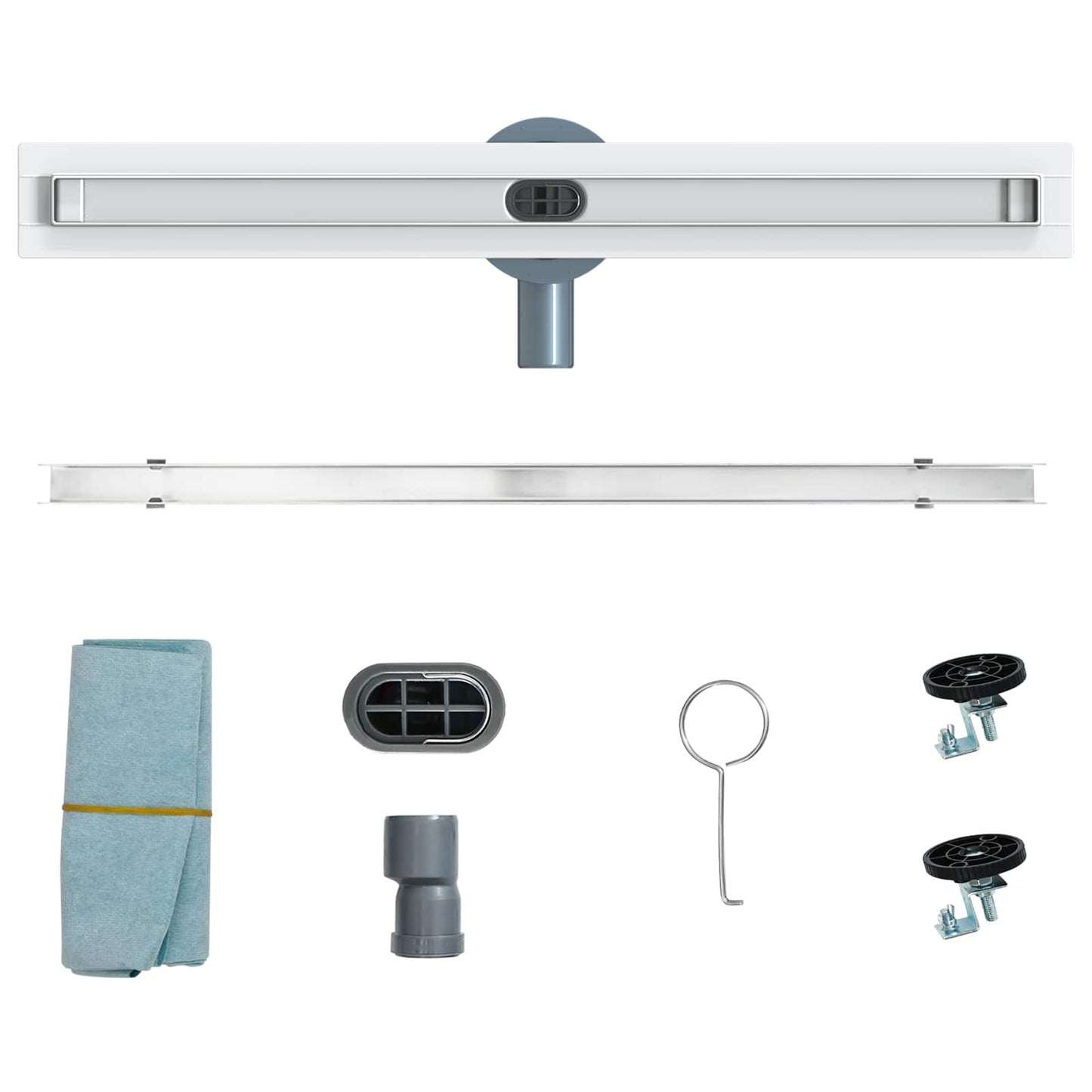 360° dusjdrenering med slankt design sølv 60 cm