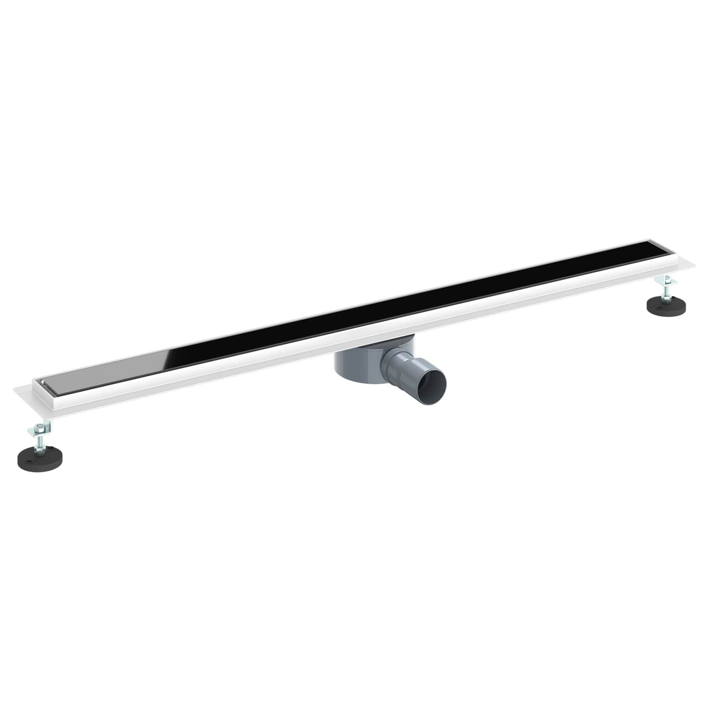 Dusjavløp Glasslokk med 360° Siphon Svart 100 cm