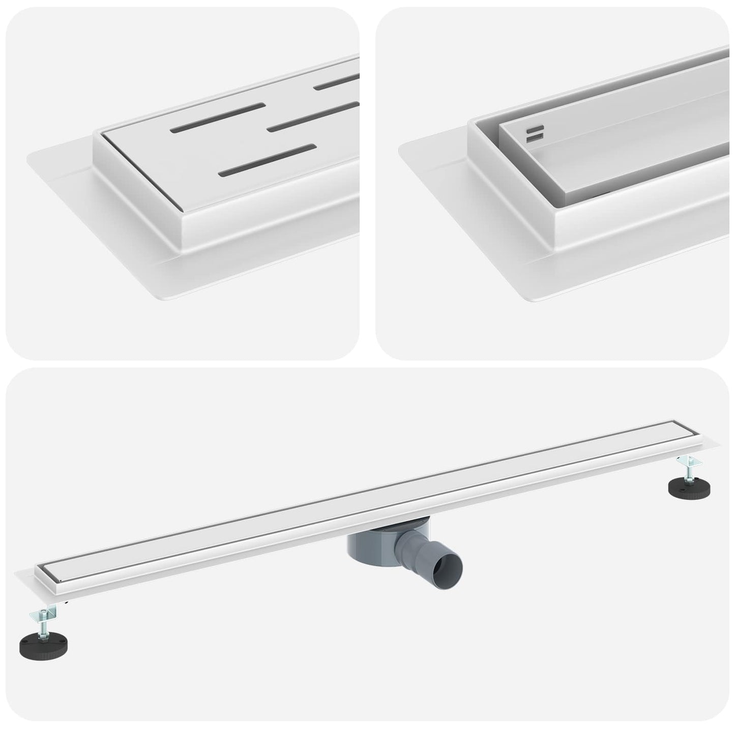 Dusjdren 2-i-1 med 360° Siphon sølv 100 cm Rustfritt Stål 304