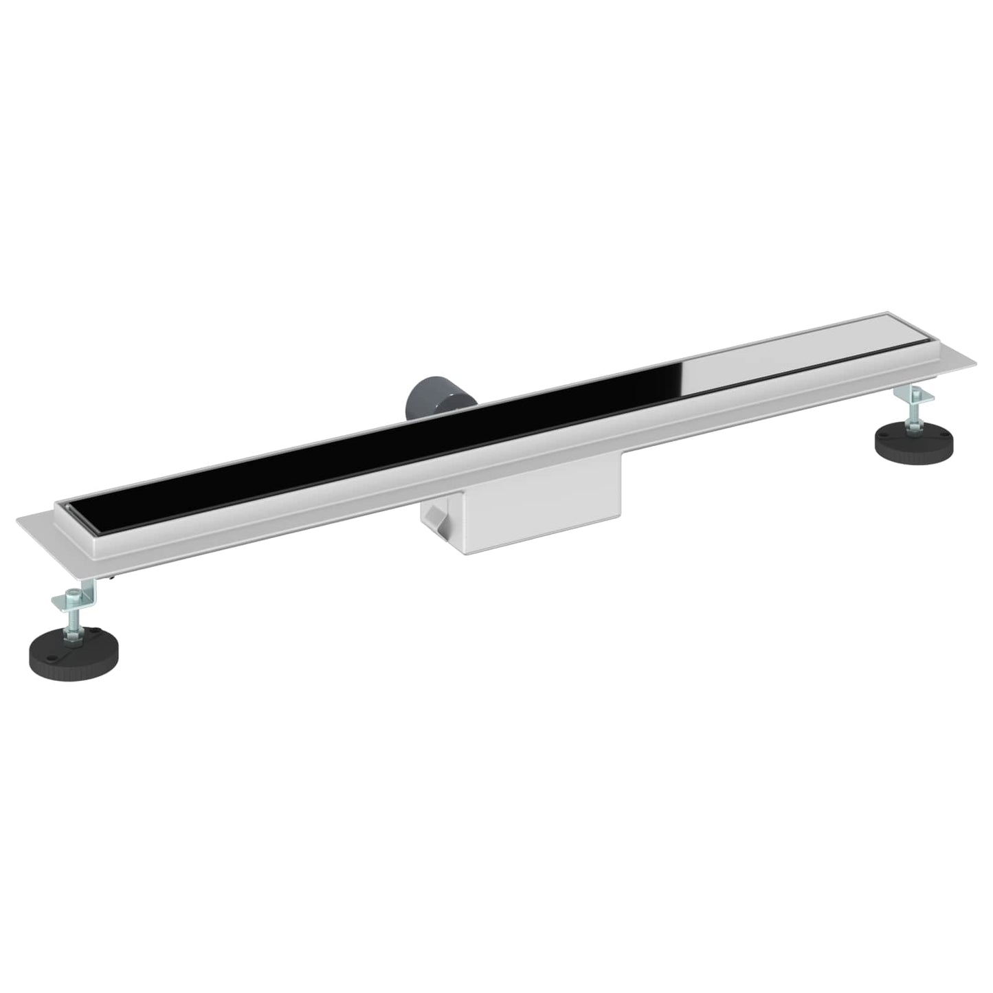 Dusjavløp med Glassdeksel Svart 70 cm Rustfritt Stål 304