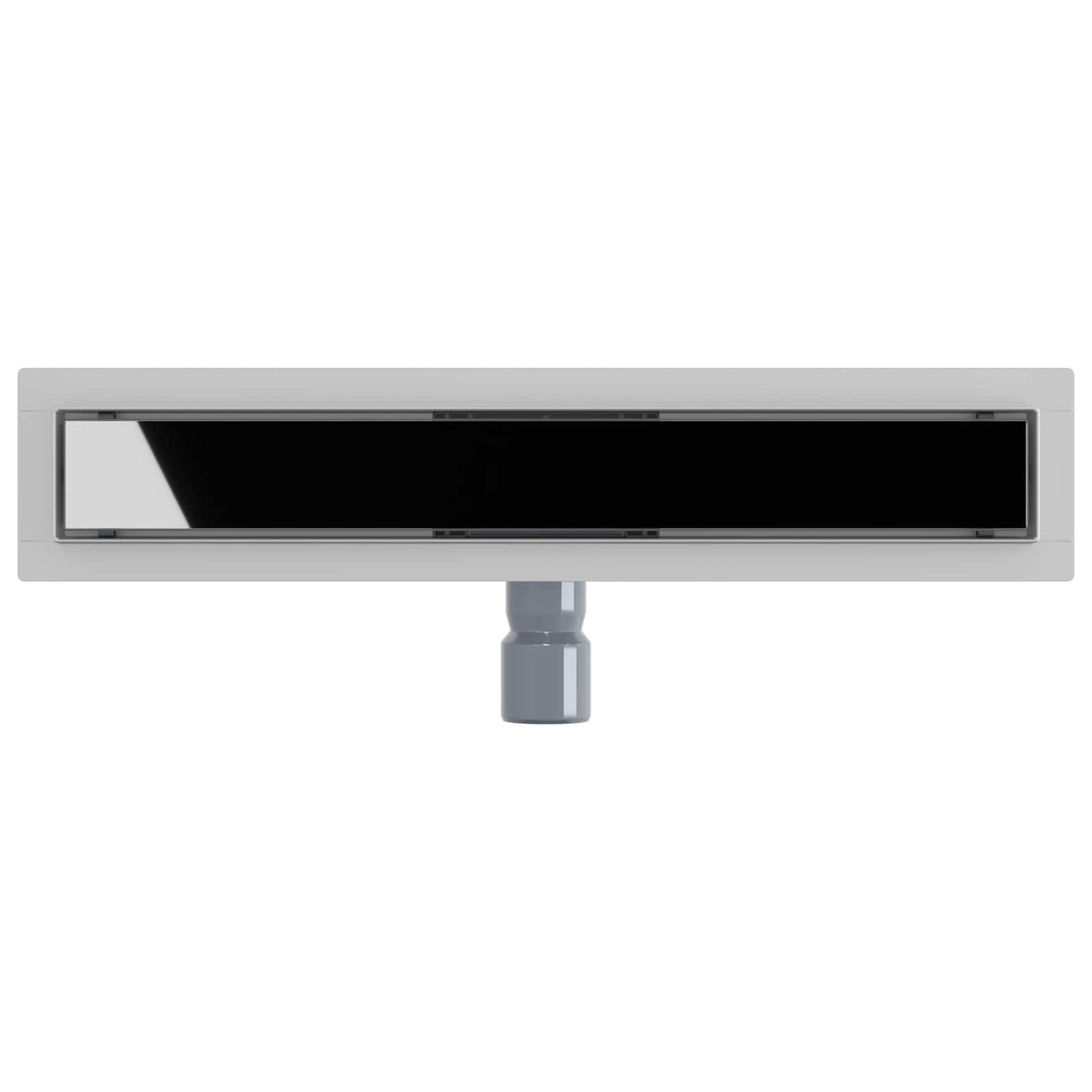 Dusjavløp med Glassdeksel Svart 50 cm Rustfritt Stål 304