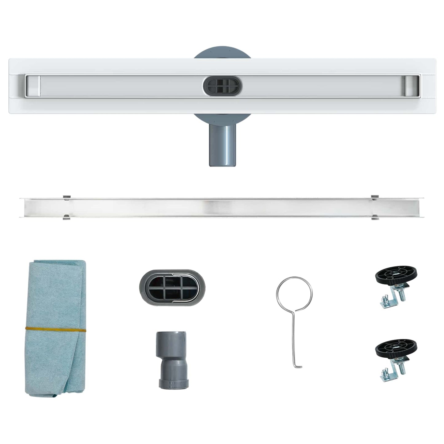 360° dusjdrenering med slankt design sølv 50 cm