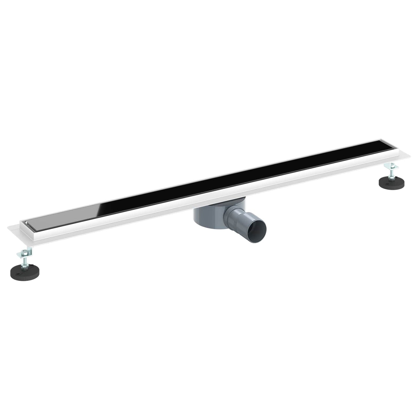 Dusjavløp Glasslokk med 360° Siphon Svart 90 cm
