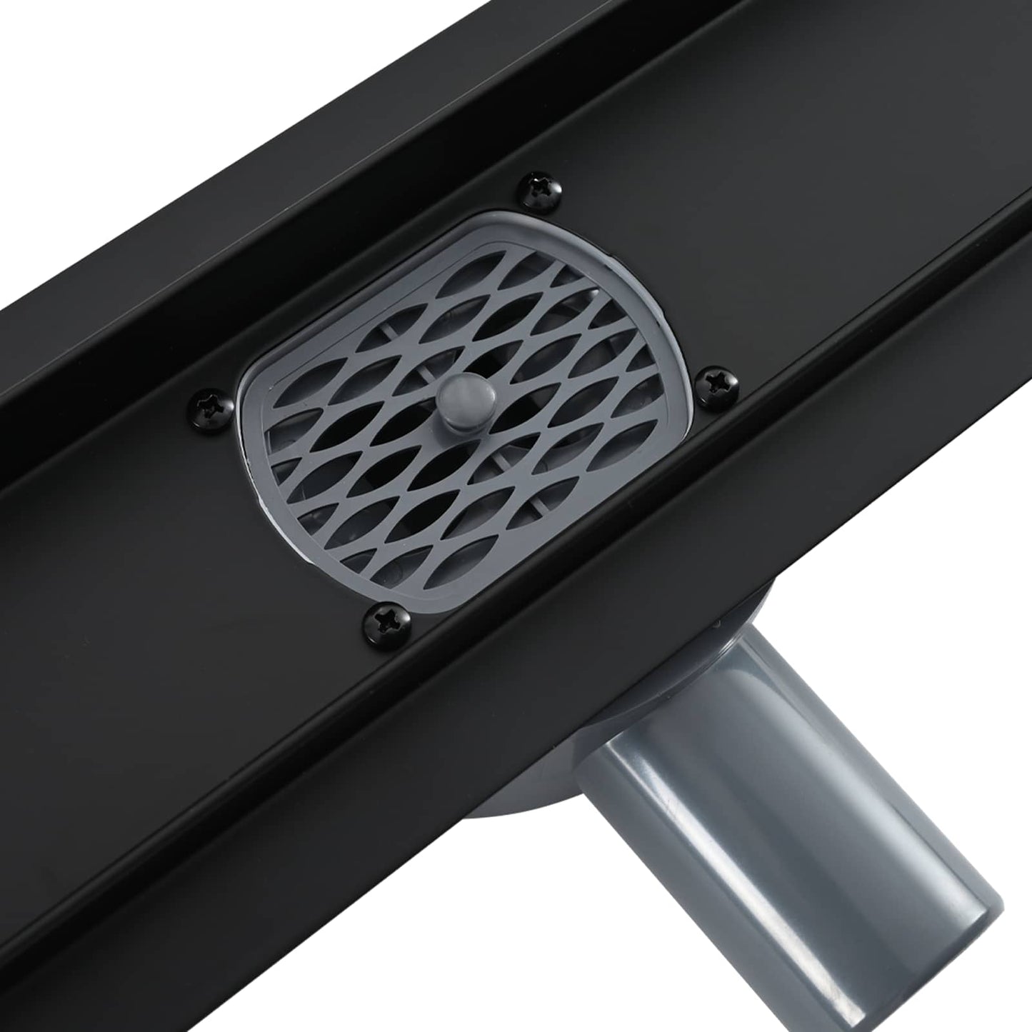 Dusjdren 2-i-1 med 360° Siphon Svart 70 cm Rustfritt Stål 304
