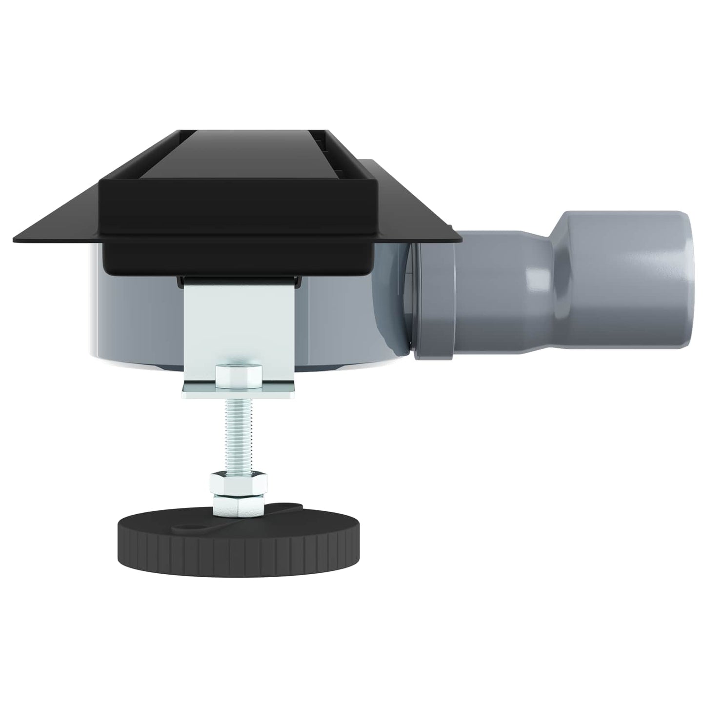 Dusjdren 2-i-1 med 360° Siphon Svart 70 cm Rustfritt Stål 304