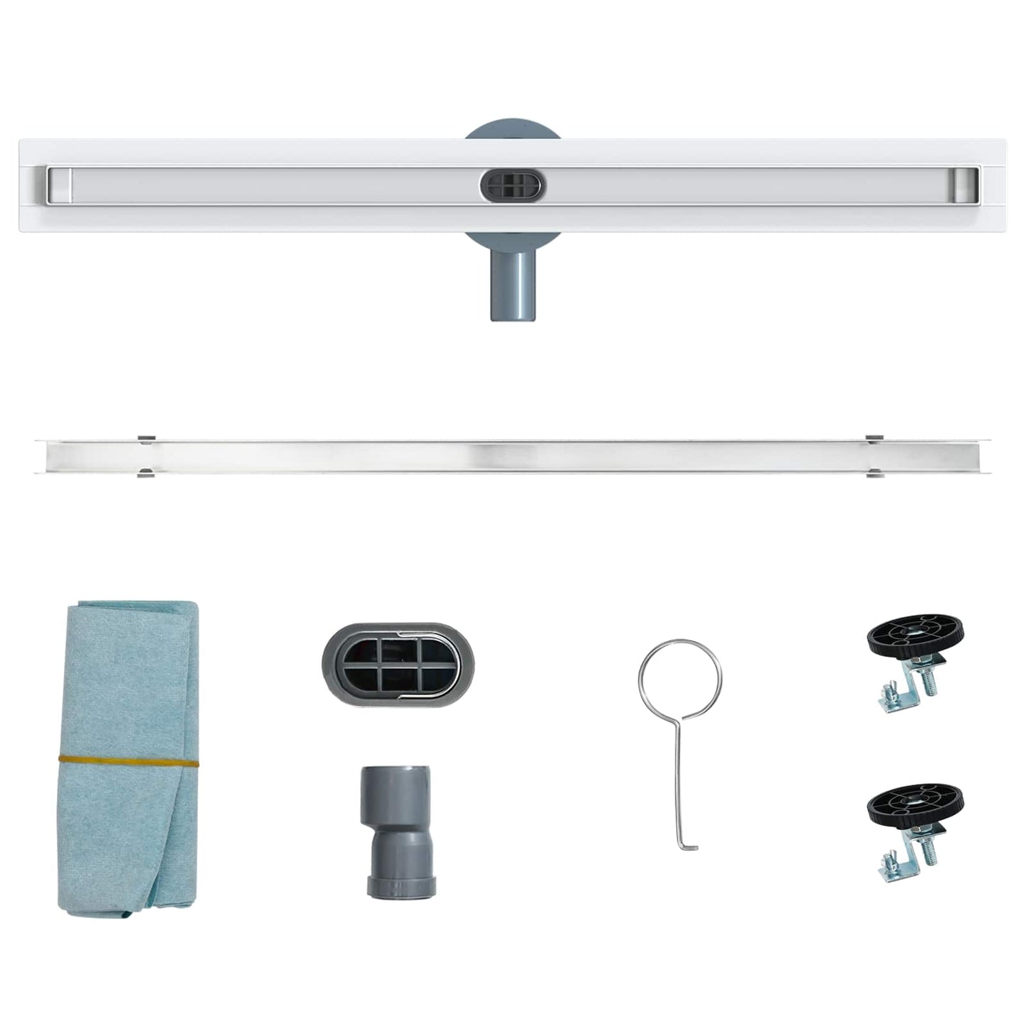 360° dusjdrenering med slankt design sølv 70 cm