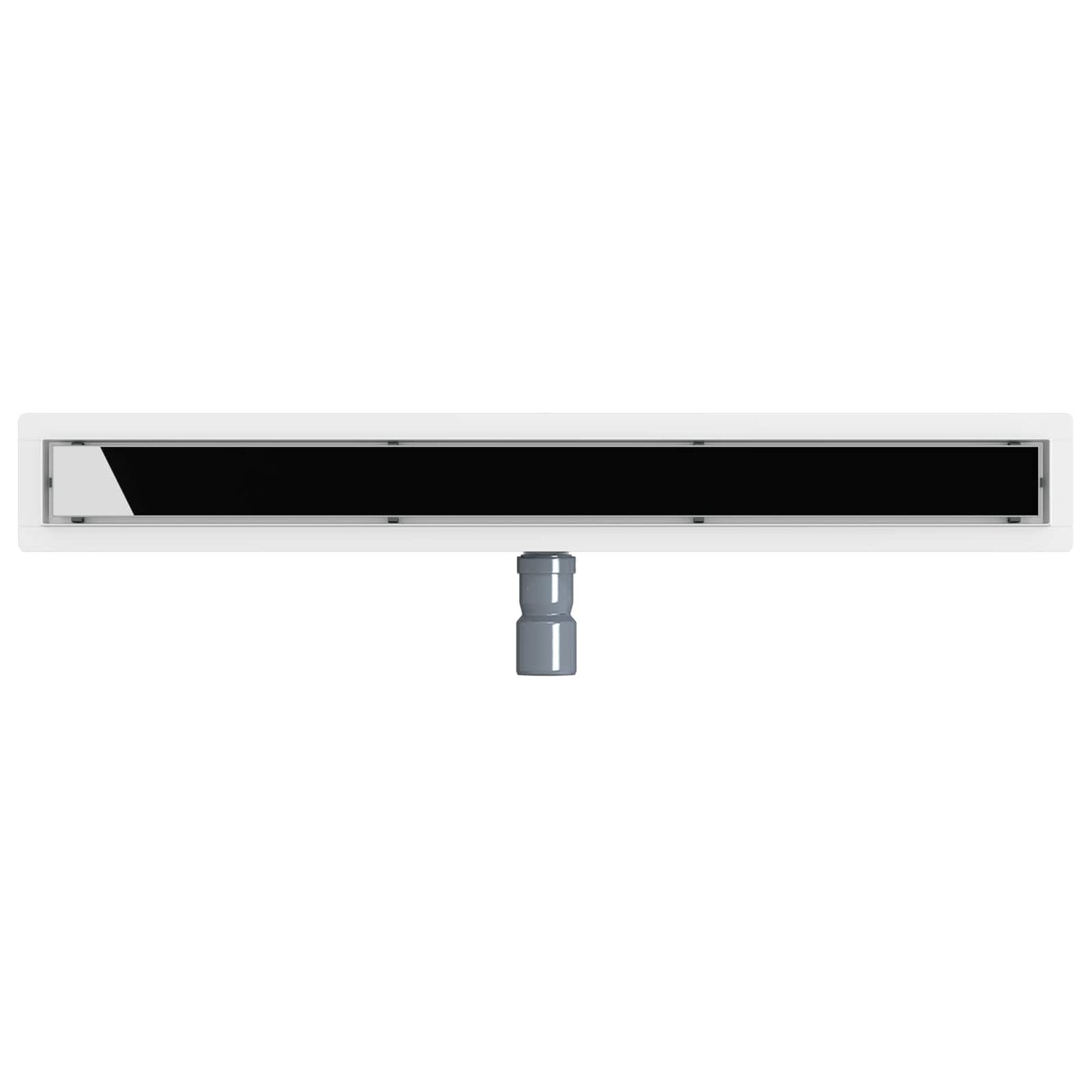 Dusjavløp Glasslokk med 360° Siphon Svart 80 cm