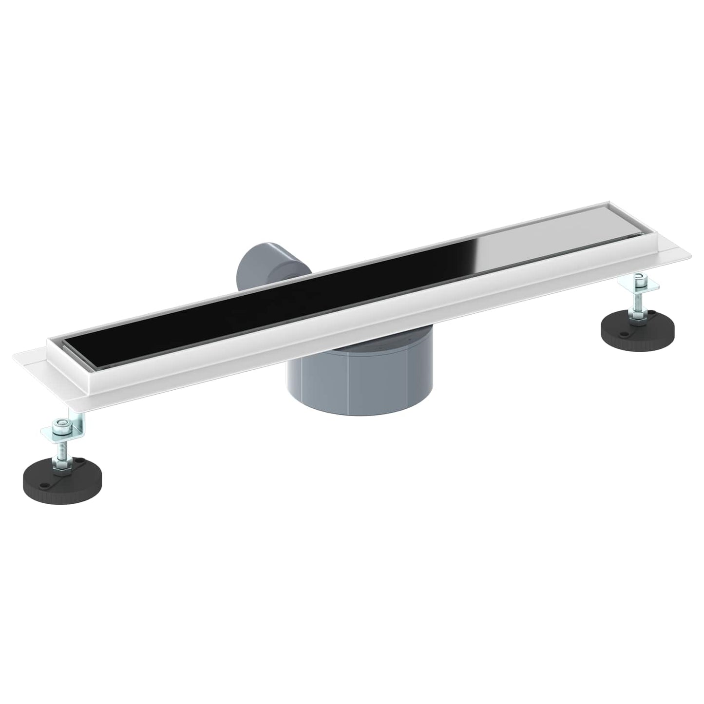 Dusjavløp Glasslokk med 360° Siphon Svart 50 cm