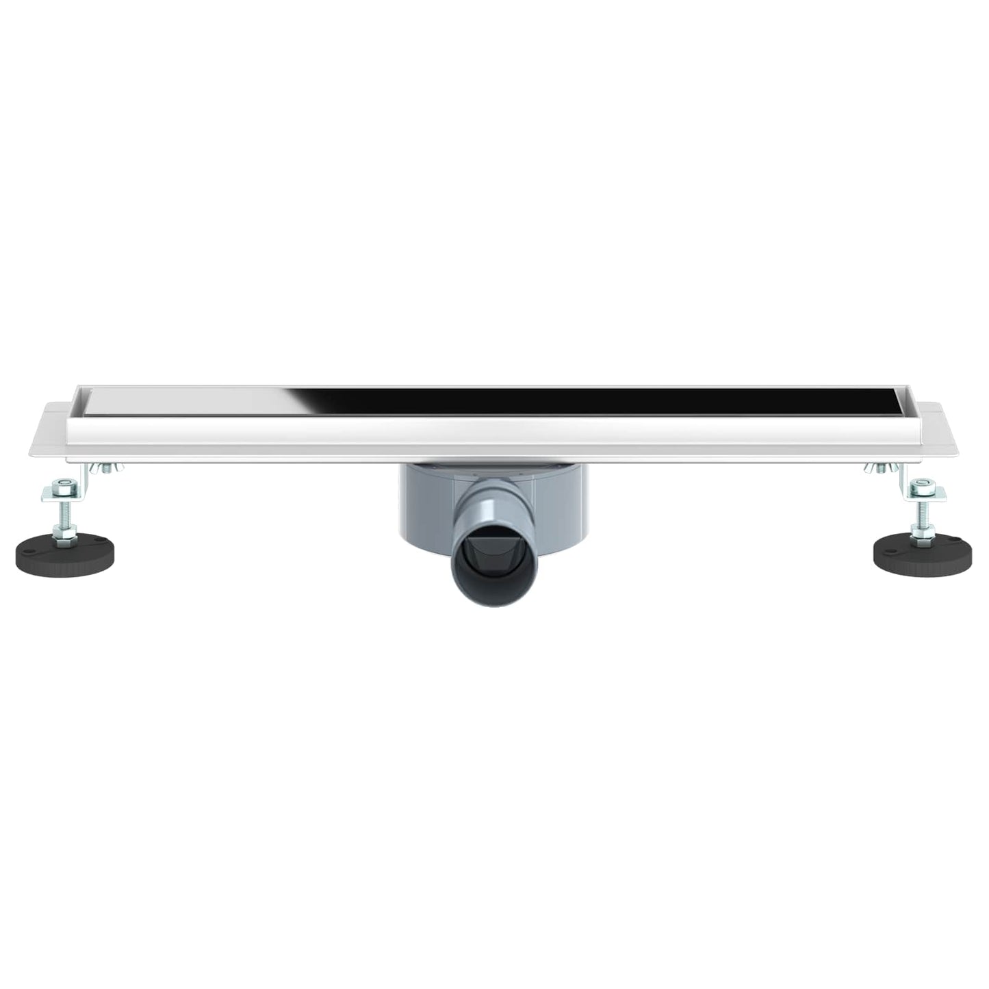 Dusjavløp Glasslokk med 360° Siphon Svart 50 cm