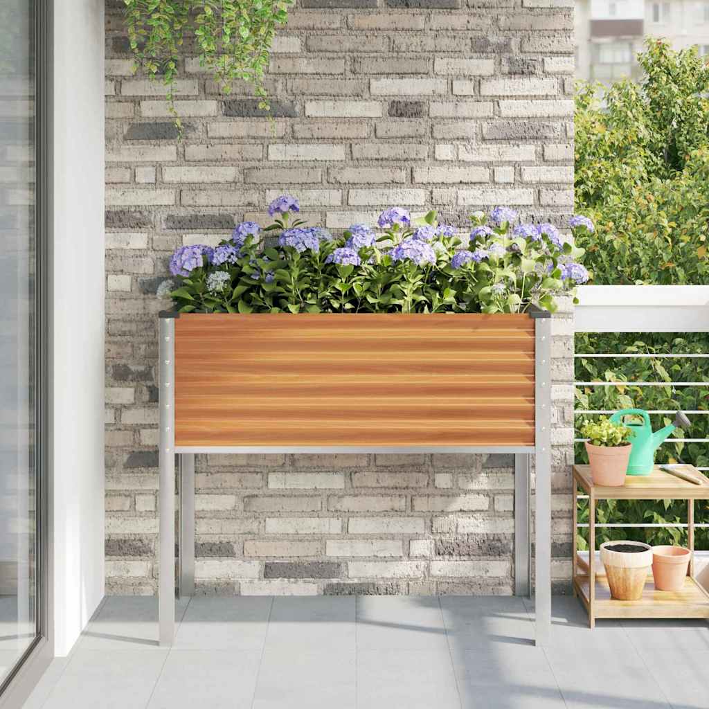 Hageblomsterpotte Lys Brun 100 x 45 x 90 cm Galvanisert Stål