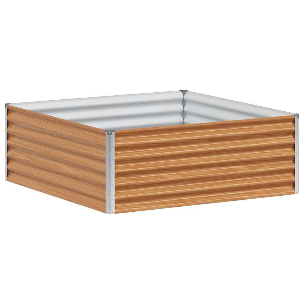 Høybed Lys Brun 98 x 100 x 36 cm Galvanisert Stål
