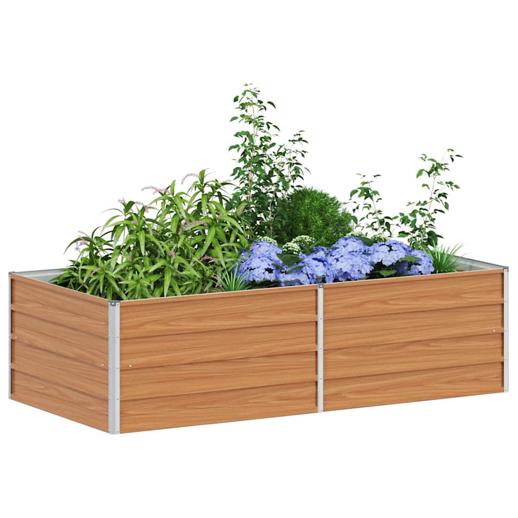 Høybed Lys Brun 160 x 80 x 45 cm Galvanisert stål