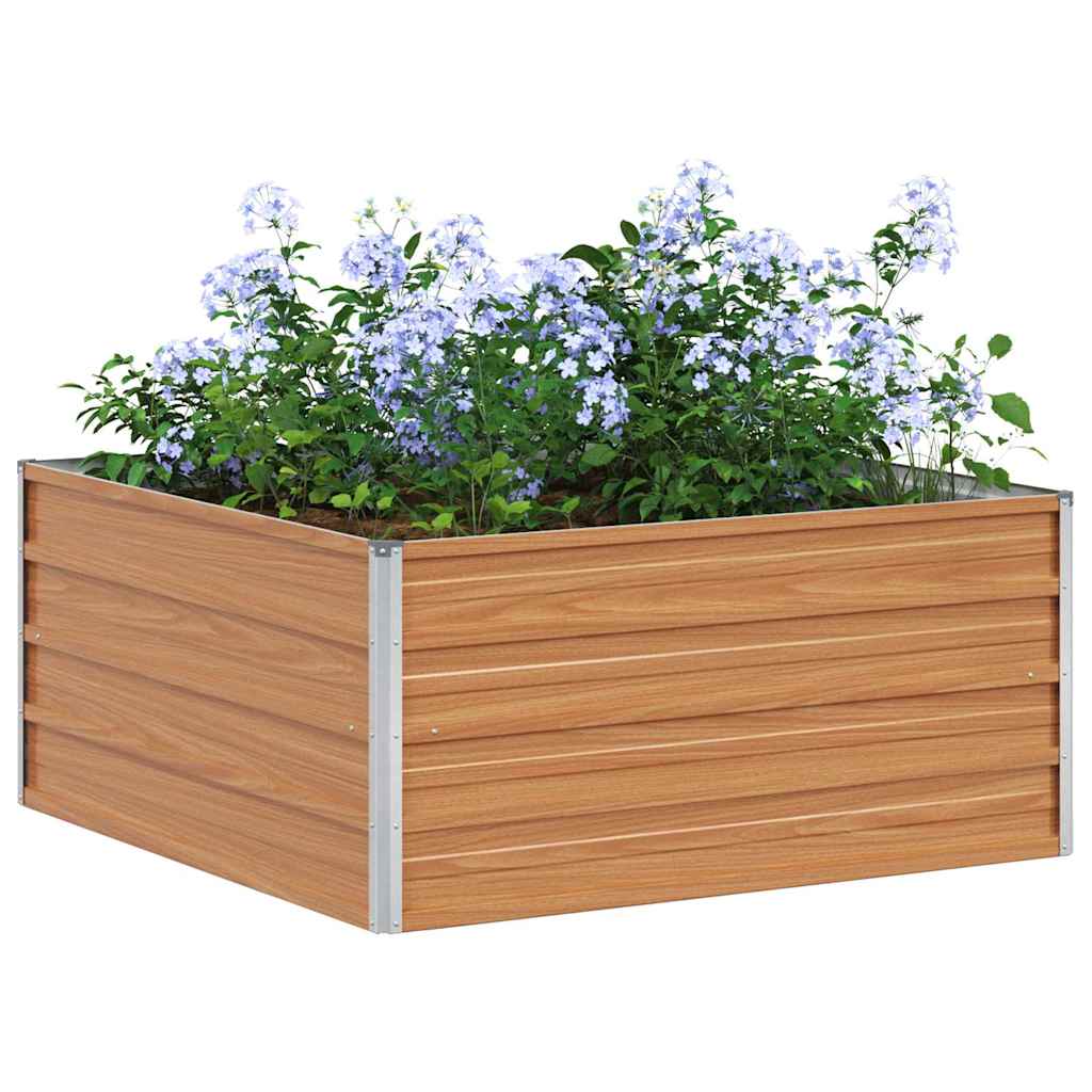 Høybed Lys Brun 100 x 100 x 45 cm Galvanisert stål