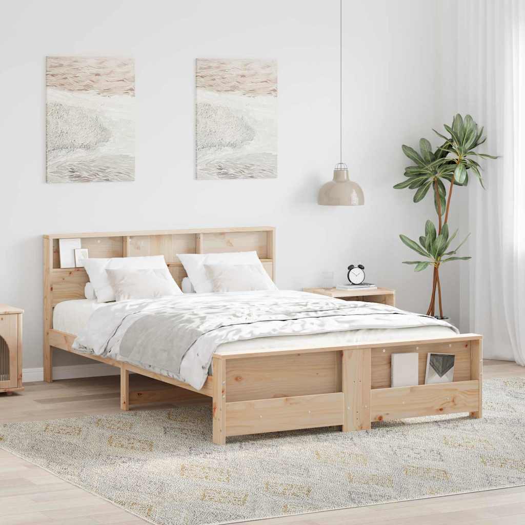 Sengestamme med hodegjerde Brun 160 x 200 cm Konstruert tre
