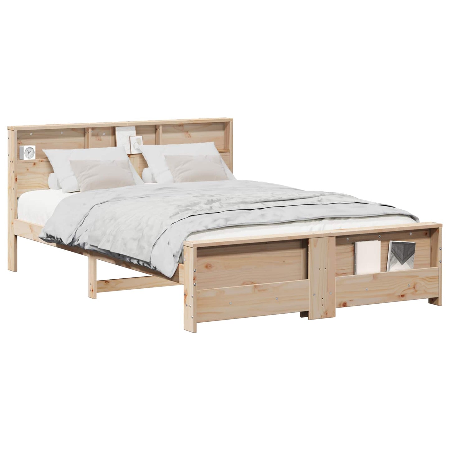 Sengestamme med hodegjerde Brun 150 x 200 cm Konstruert tre