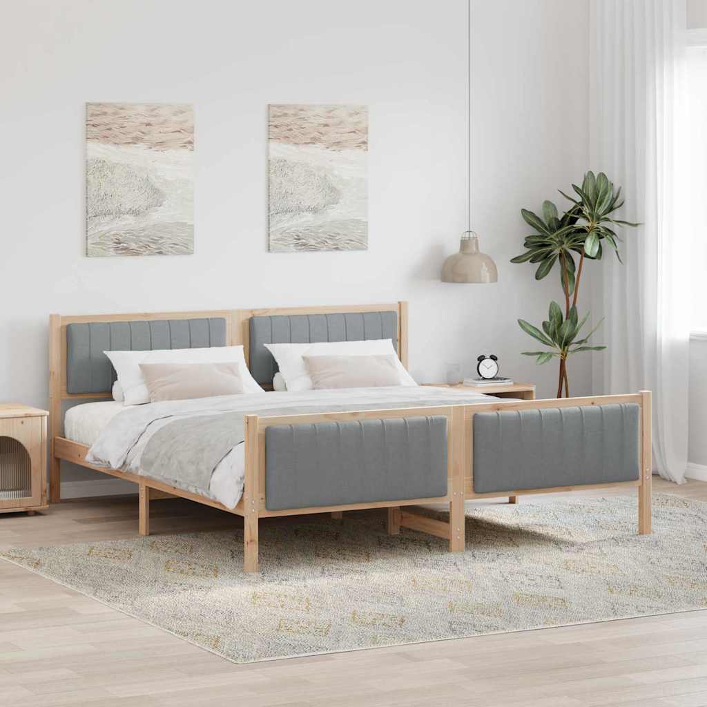 Sengestamme Brun og lys grå 180 x 200 cm Heltre furu
