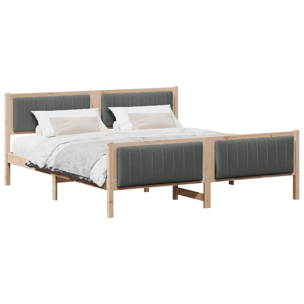 Sengestamme brun og mørkegrå 180 x 200 cm Heltre furu