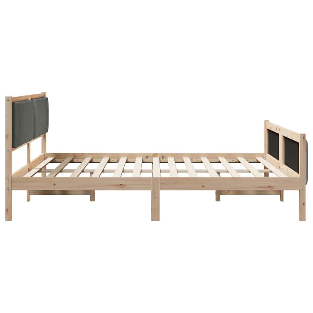 Sengestamme brun og mørkegrå 180 x 200 cm Heltre furu