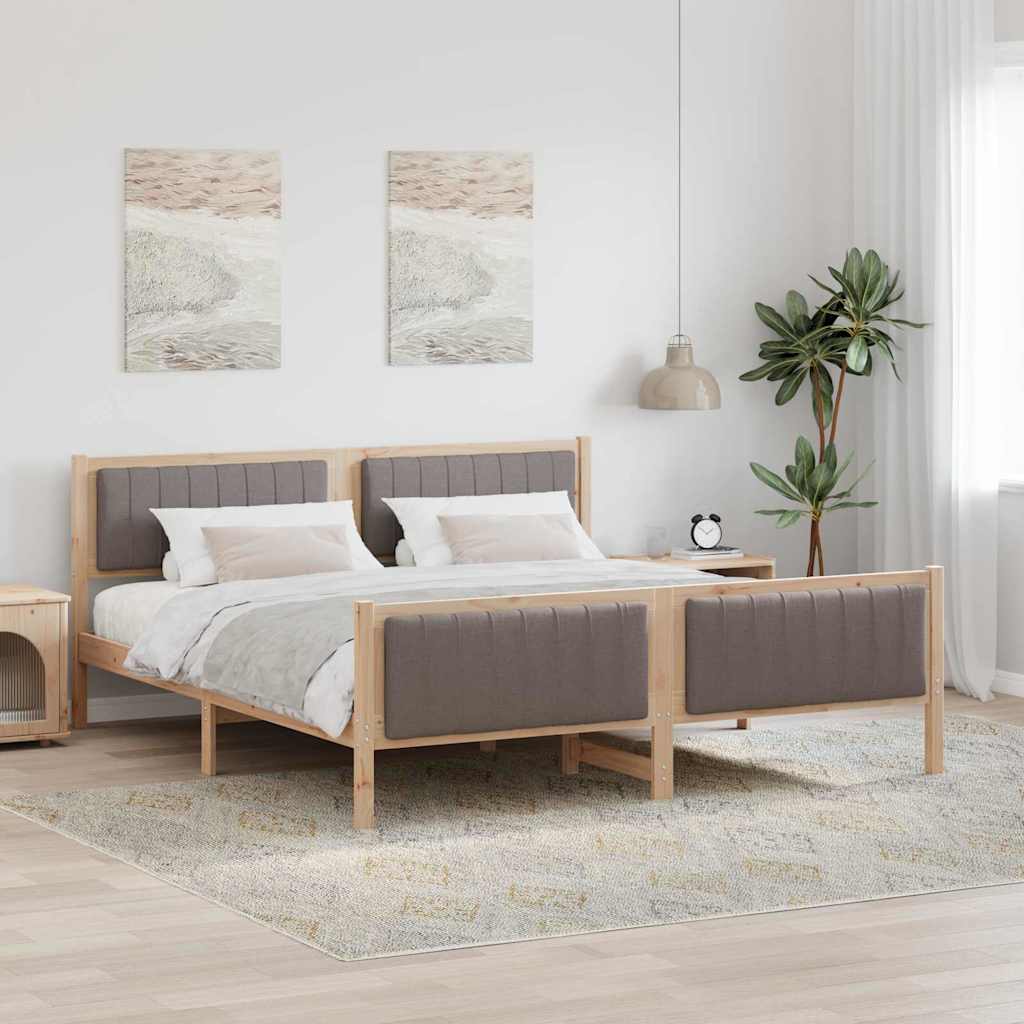 Sengestamme Brun og taupe 180 x 200 cm Heltre furu