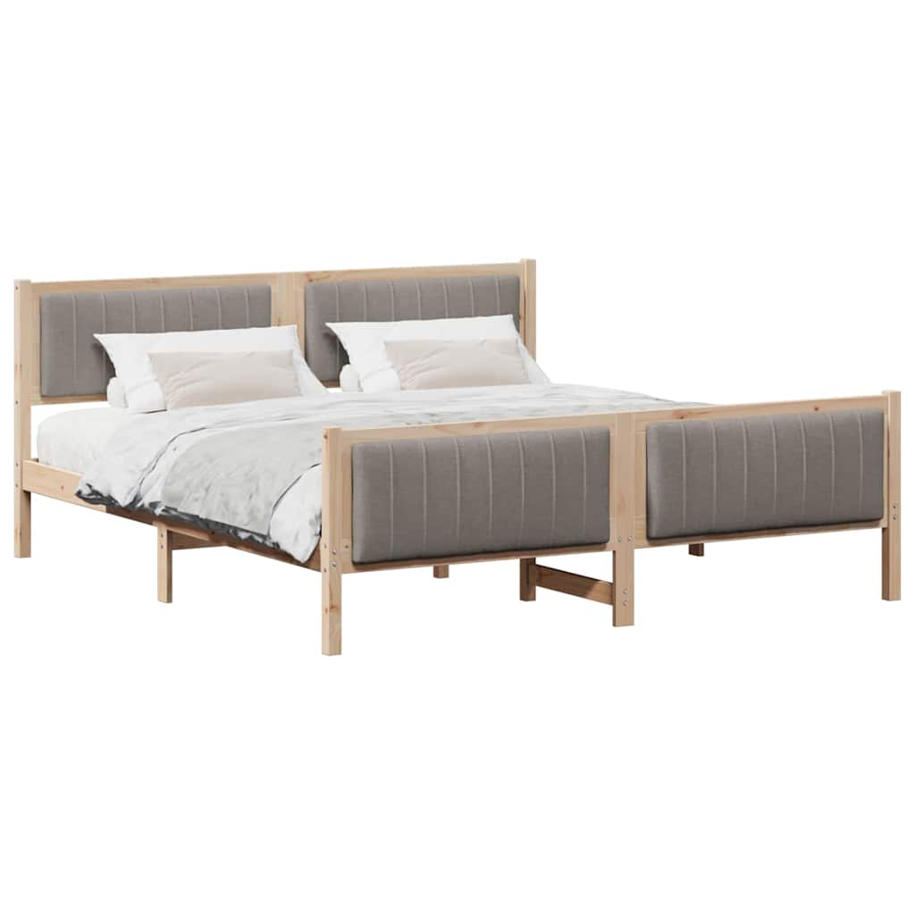 Sengestamme Brun og taupe 180 x 200 cm Heltre furu