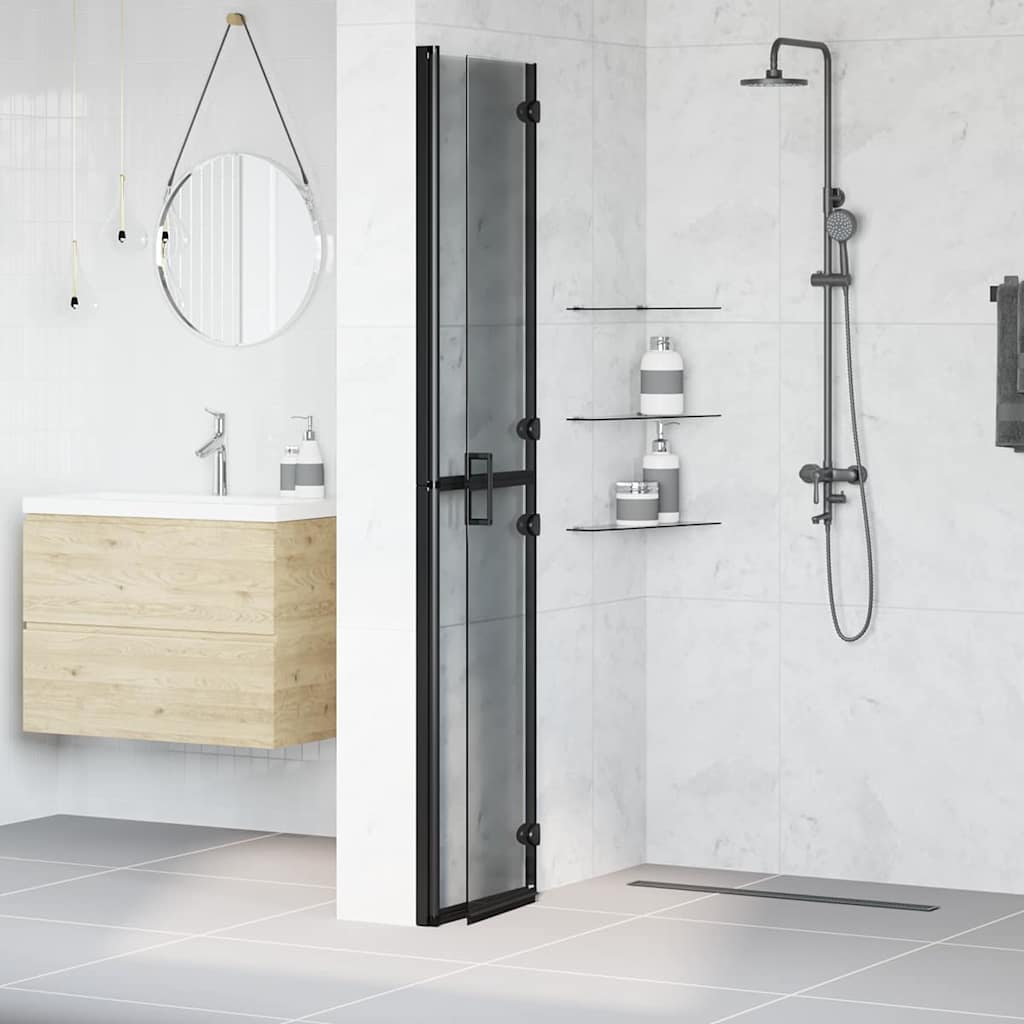 Walk-In dusjvegg Svart 80 x 6,5 x 190 cm