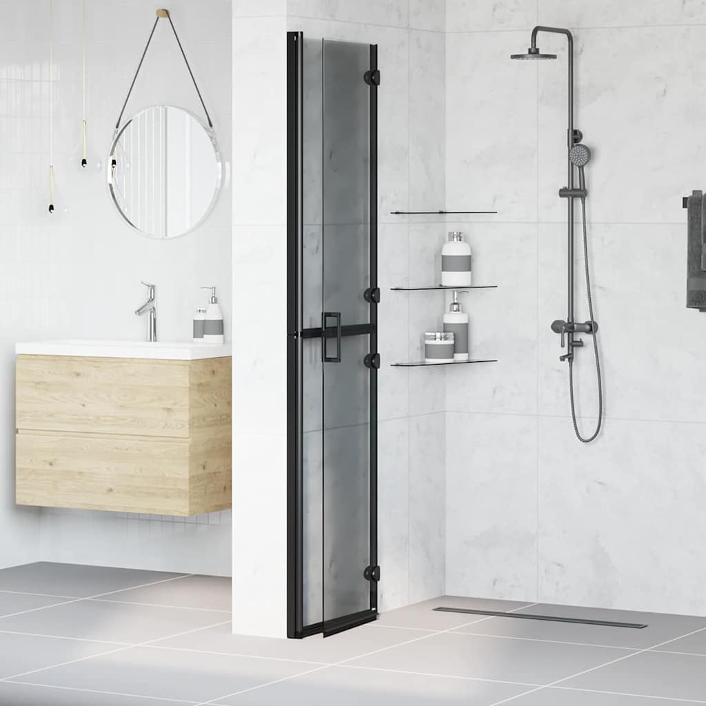 Walk-In dusjvegg Svart 90 x 6.5 x 190 cm
