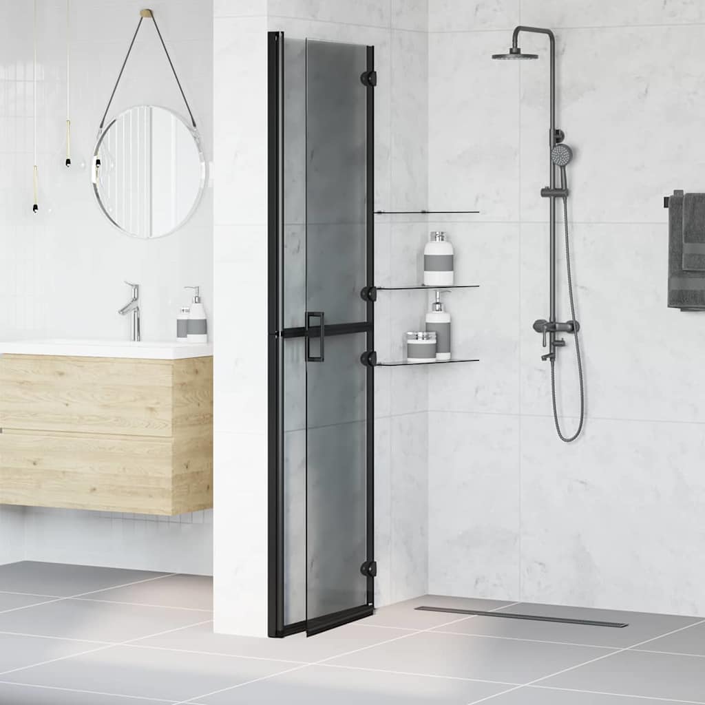 Walk-In dusjvegg Svart 110 x 6,5 x 190 cm