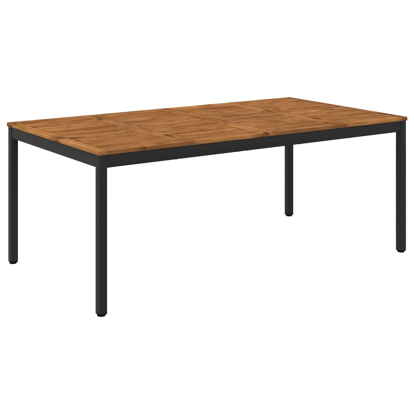 Hage middagsbord Naturlig og svart 196 x 100,5 x 75 cm