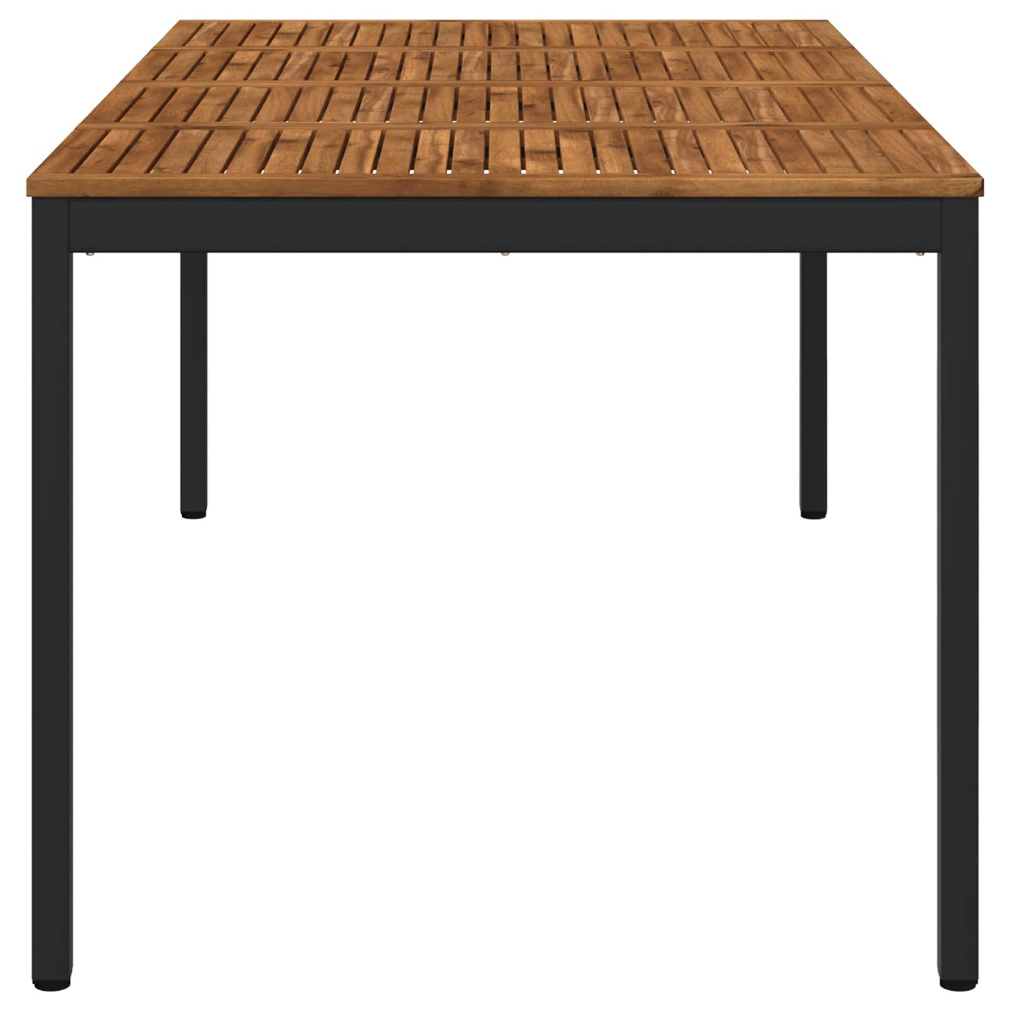 Hage middagsbord Naturlig og svart 196 x 100,5 x 75 cm