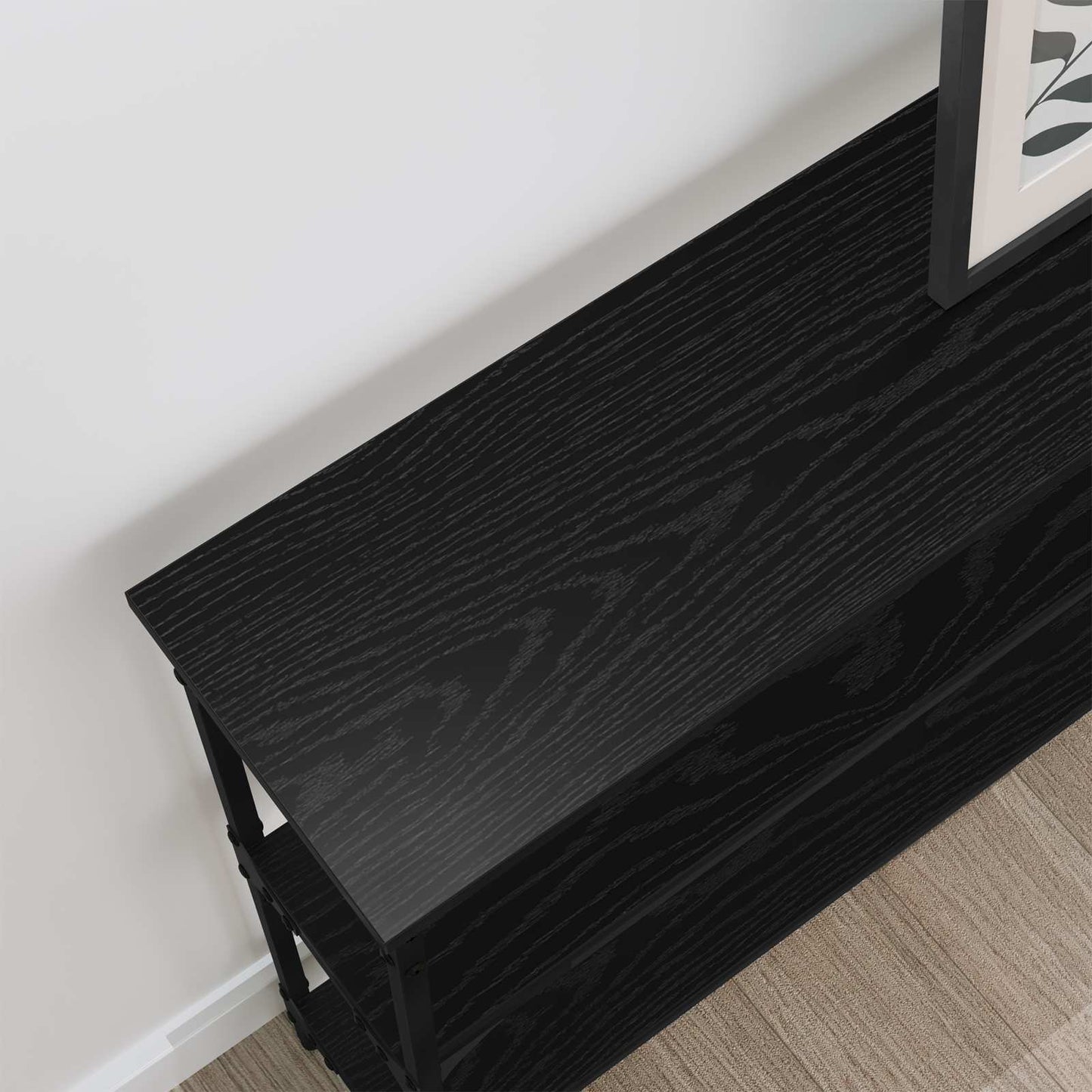 Konsollbord Svart eik 100 x 22,5 x 75 cm Konstruert tre