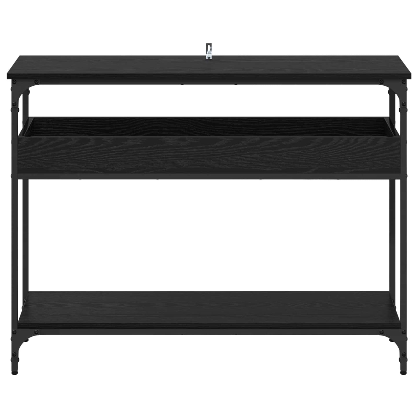 Konsollbord med hylle Svart eik 100 x 29 x 75 cm Konstruert tre