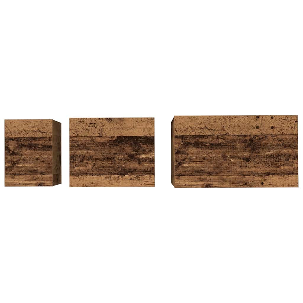 Kaffebord 3 pcs Gammelt tre Konstruert tre