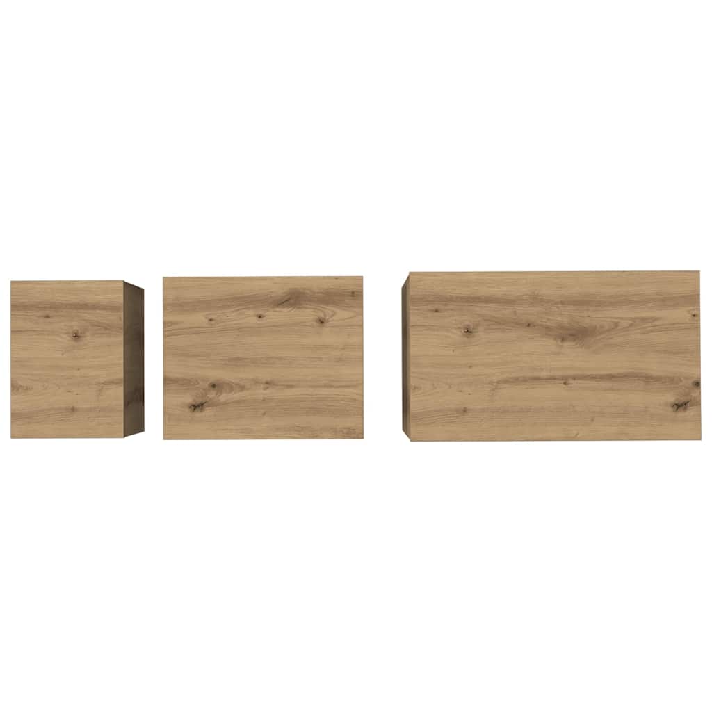 Kaffebord 3 pcs Artisan Eik Konstruert tre