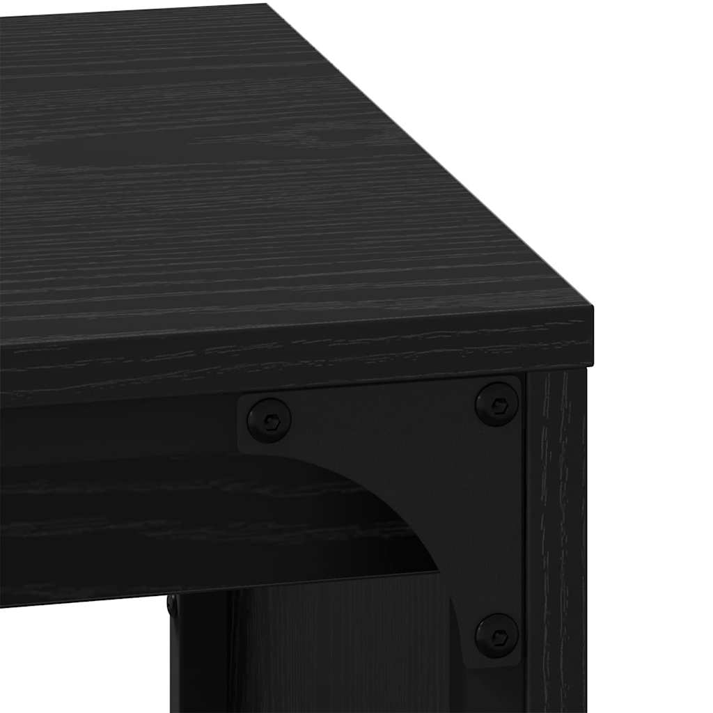 Kaffebord 3 pcs Svart Eik Konstruert tre