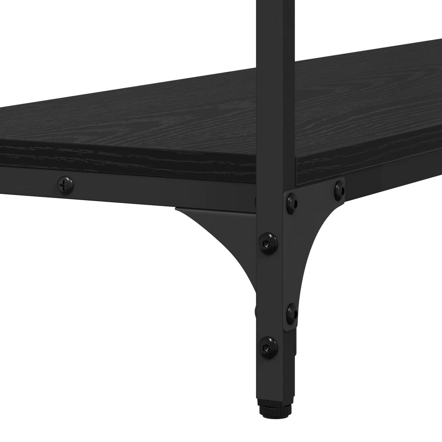 Konsollbord med hylle Svart Eik 100 x 30 x 75 cm Konstruert tre