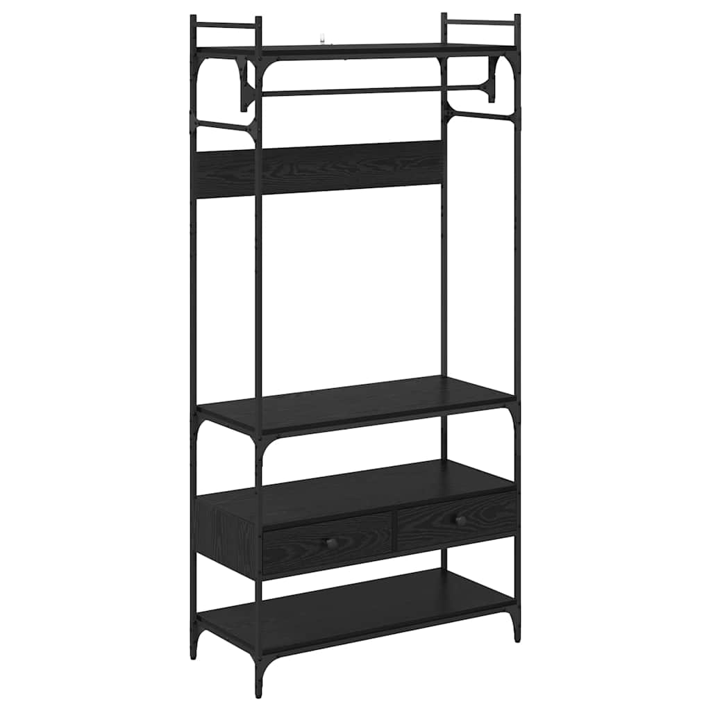 Garderobeskap Svart eik 89 x 39 x 184.5 cm Konstruert tre
