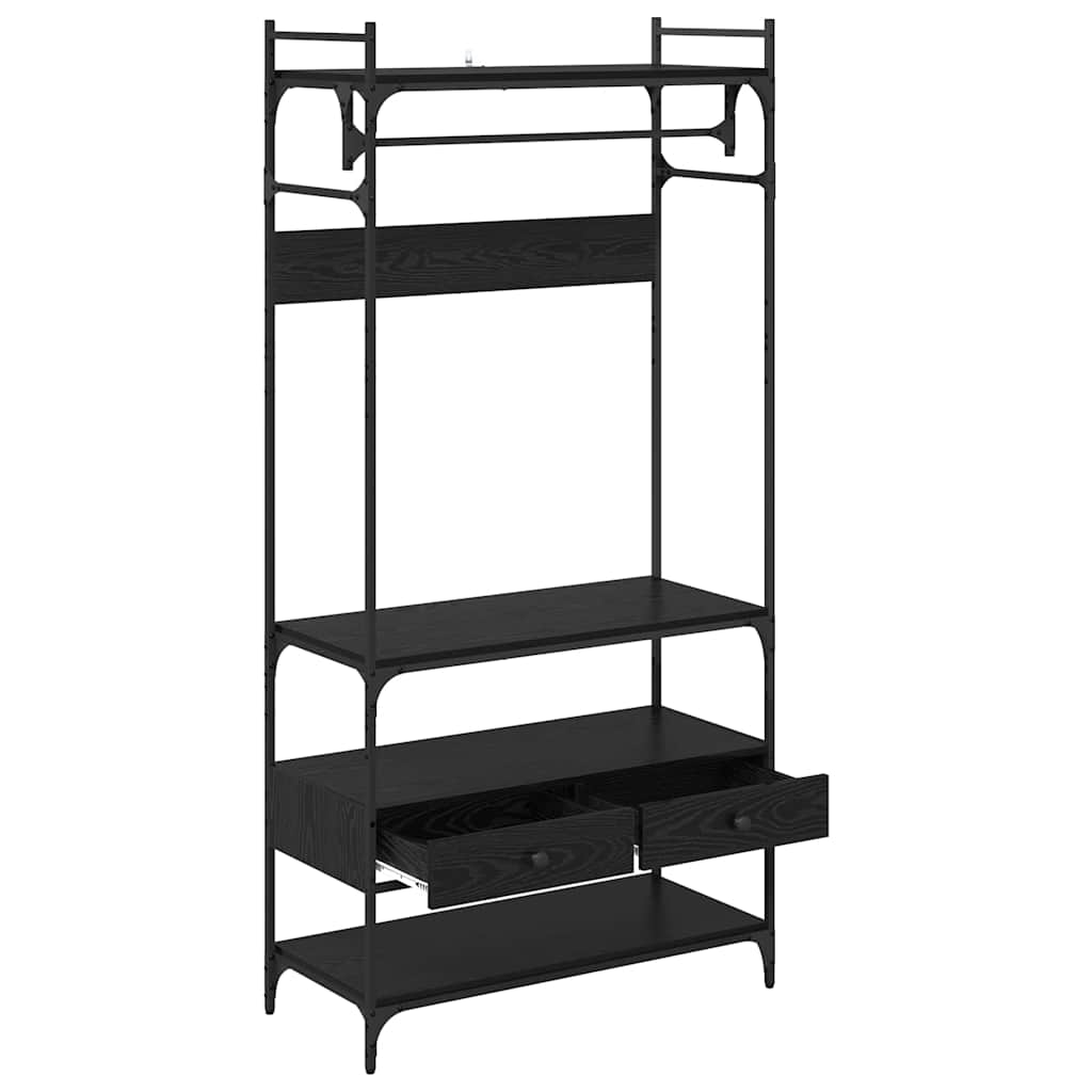 Garderobeskap Svart eik 89 x 39 x 184.5 cm Konstruert tre